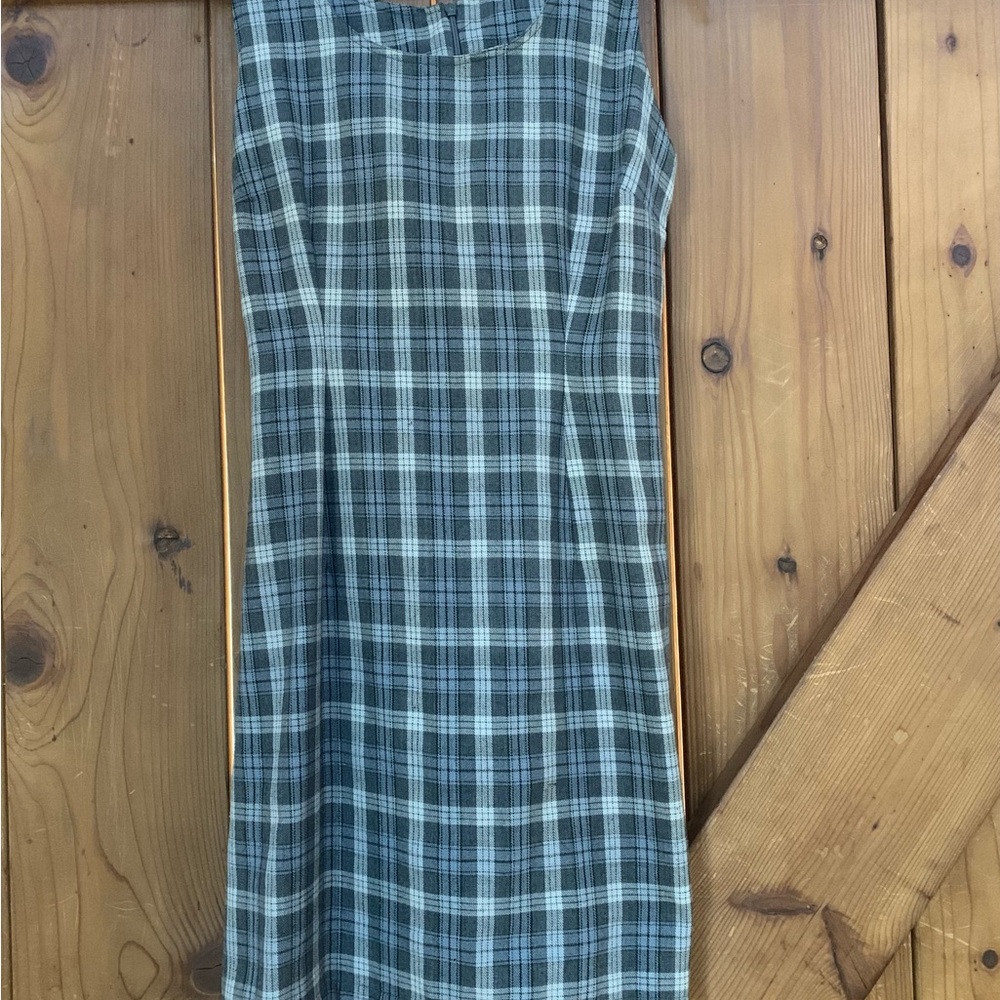 Old Navy Gray Plaid Casual Business Dress